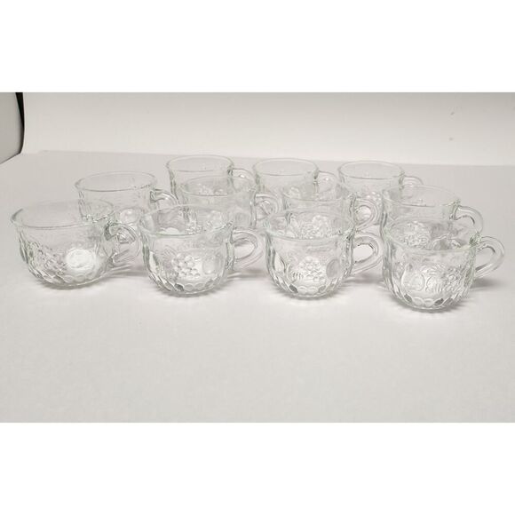 Jeannette 20PCS Glass Fruit Pattern Punch Bowl & Cups Party, Holiday, Hosting - Picture 8 of 13